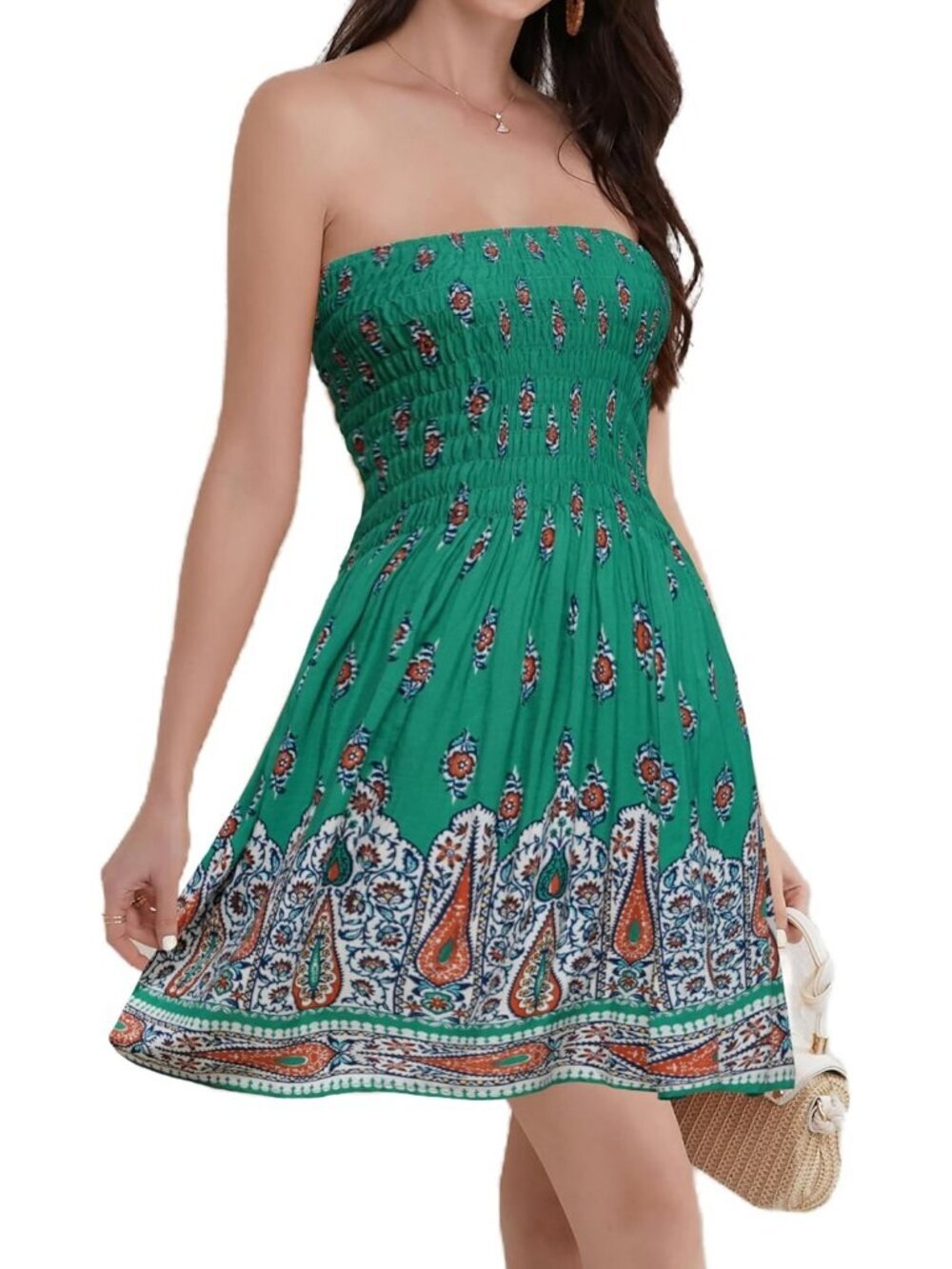 Women's Teal Orange Summer Spaghetti Straps Sleeveless Backless High Waist Mini
